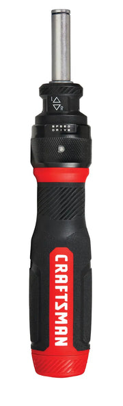 Craftsman speed drive ratcheting screwdriver CMHT68129 white background beauty shot front angle.